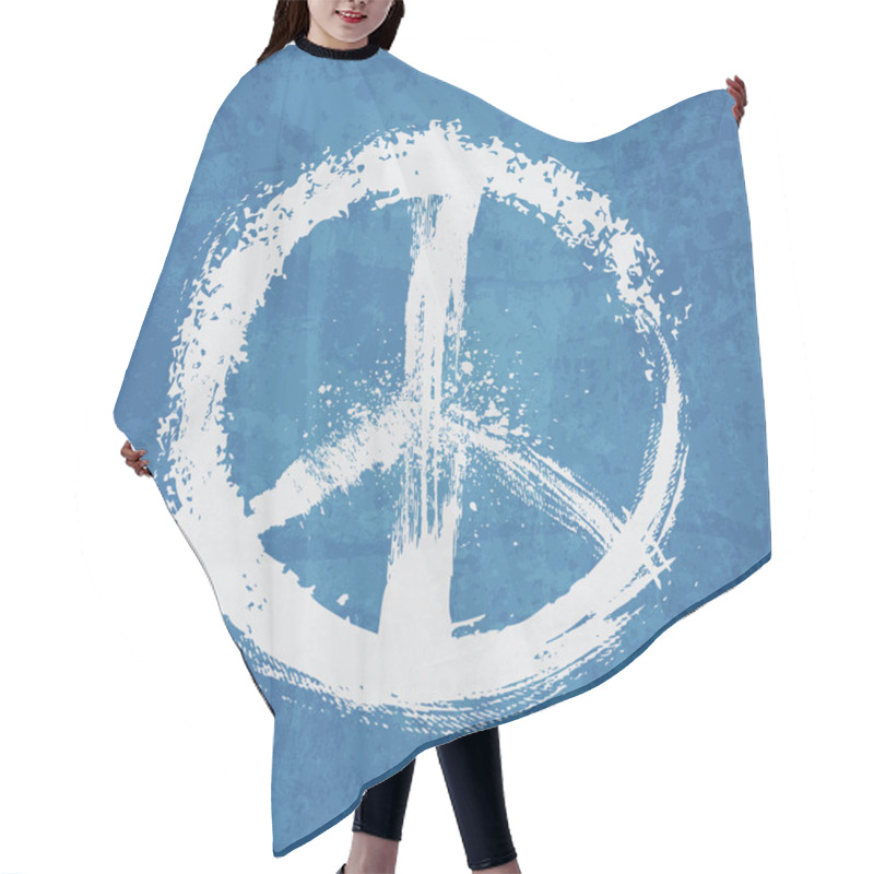 Personality  Illustration Of Peace Sign Hair Cutting Cape