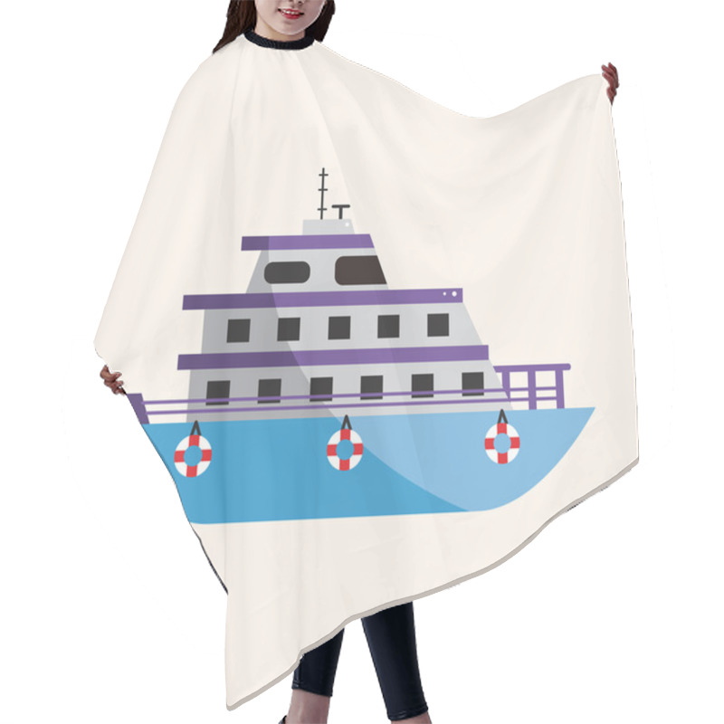 Personality  Transportation Boat Theme Elements Vector,eps Hair Cutting Cape