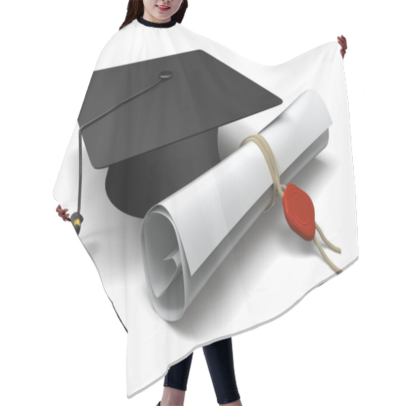 Personality  Diploma And Graduation Cap Hair Cutting Cape