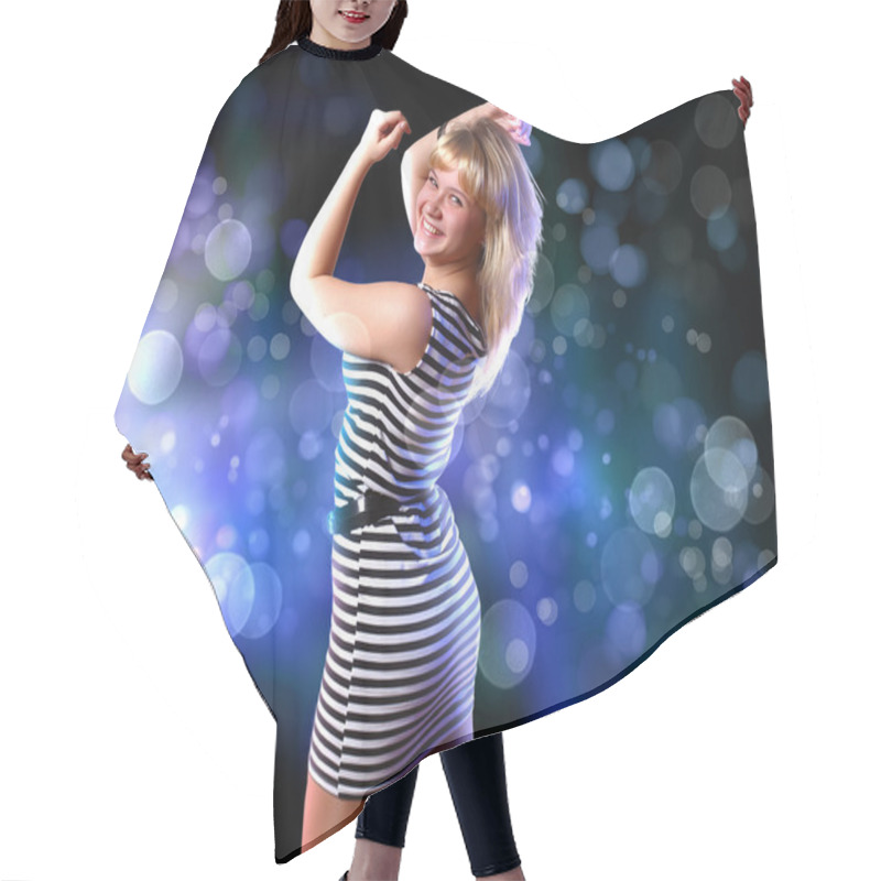 Personality  Young Woman And Disco Background Hair Cutting Cape