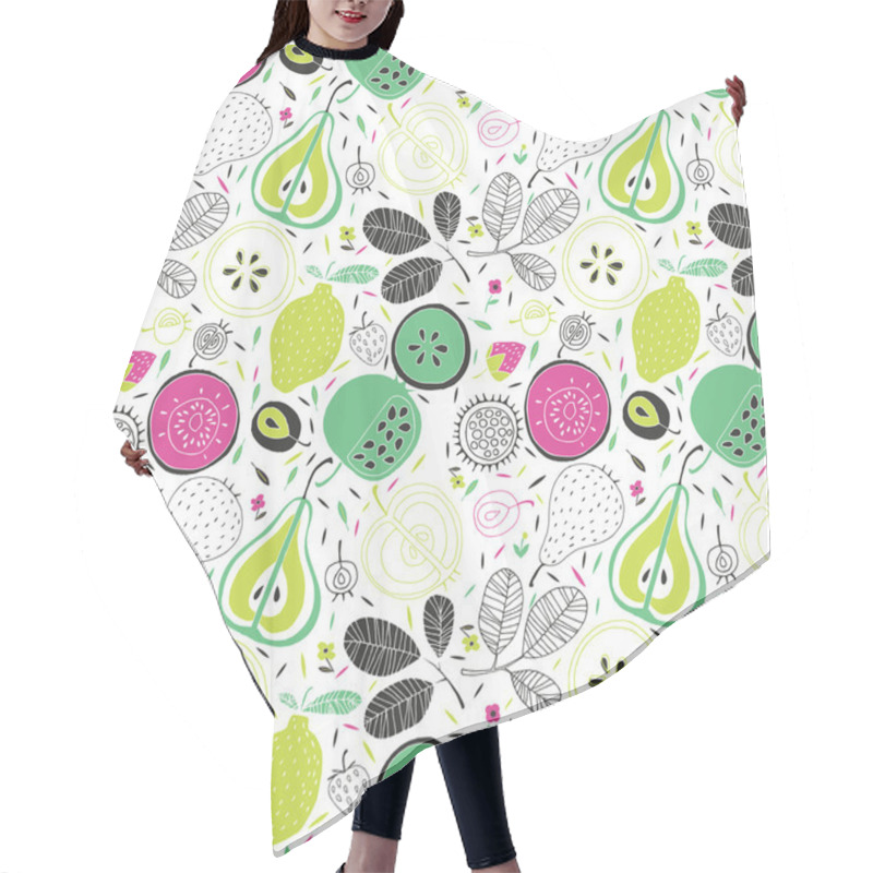 Personality  Pattern With Fruits And Flowers Hair Cutting Cape