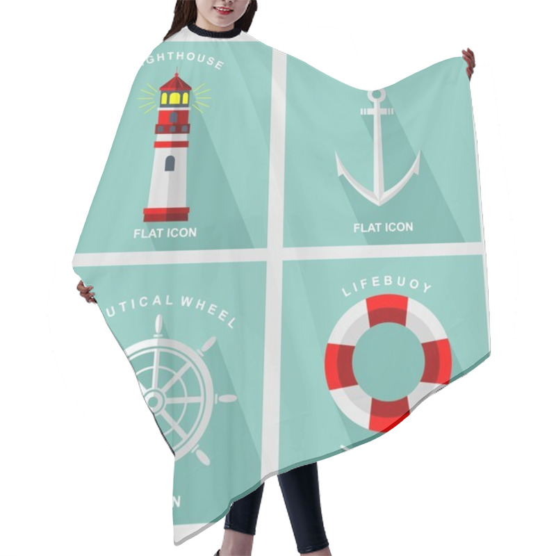 Personality  Nautical Element Flat Icon Hair Cutting Cape