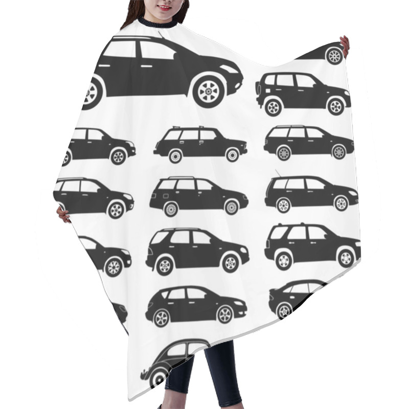 Personality  Silhouette Cars Hair Cutting Cape