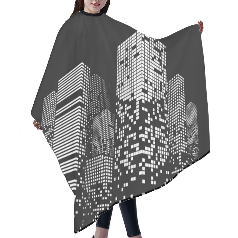 Personality  Building And City Illustration Hair Cutting Cape