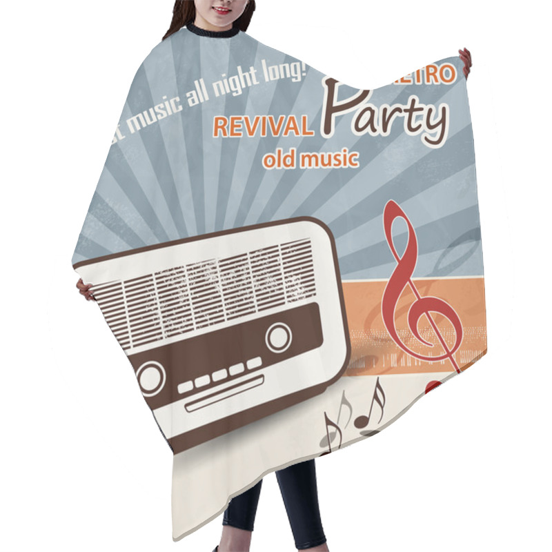 Personality  50s Music Background - Retro Party Poster Hair Cutting Cape