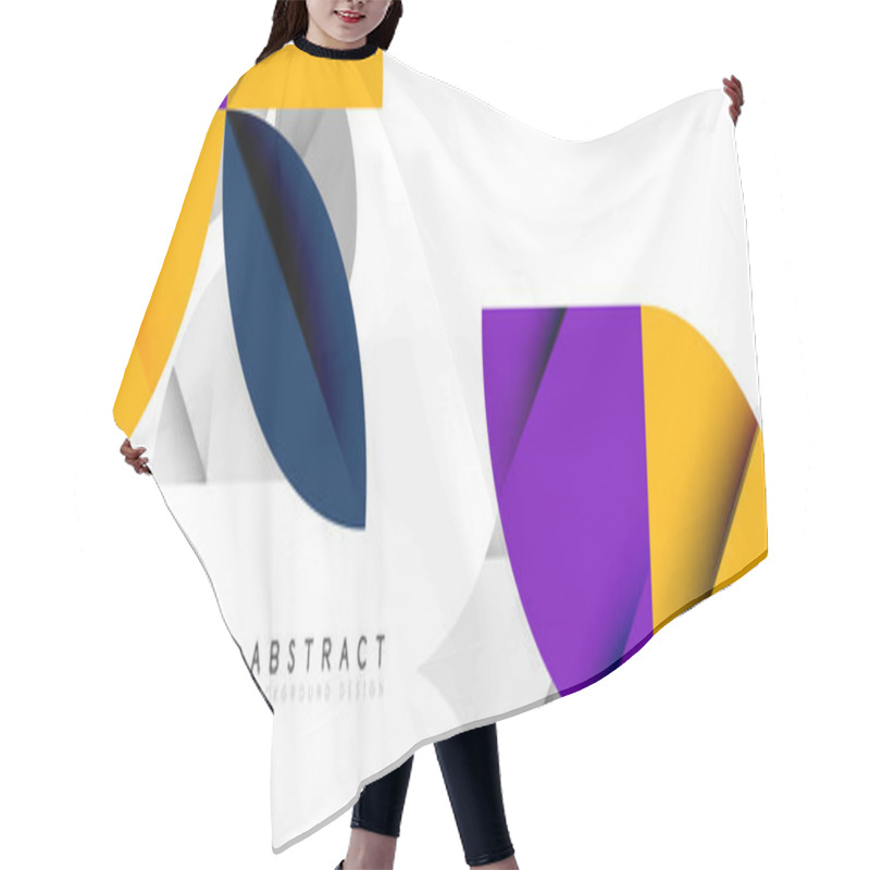 Personality  Minimal Geometric Elements On White. Petals, Round Triangles, Star Hair Cutting Cape