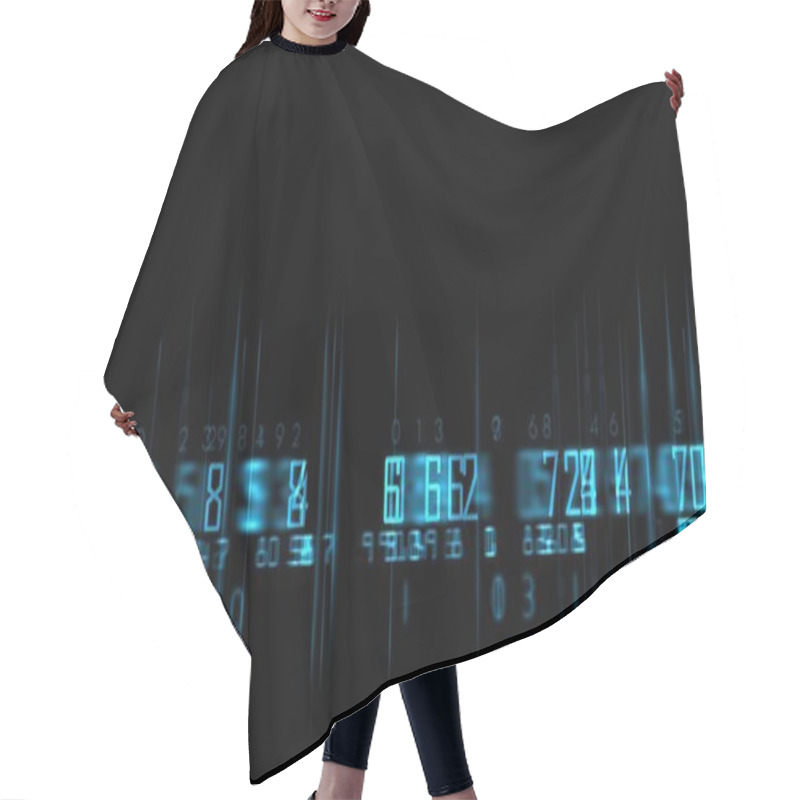 Personality  3d Illustration - Futuristic Technological Interface - HUD  Hair Cutting Cape