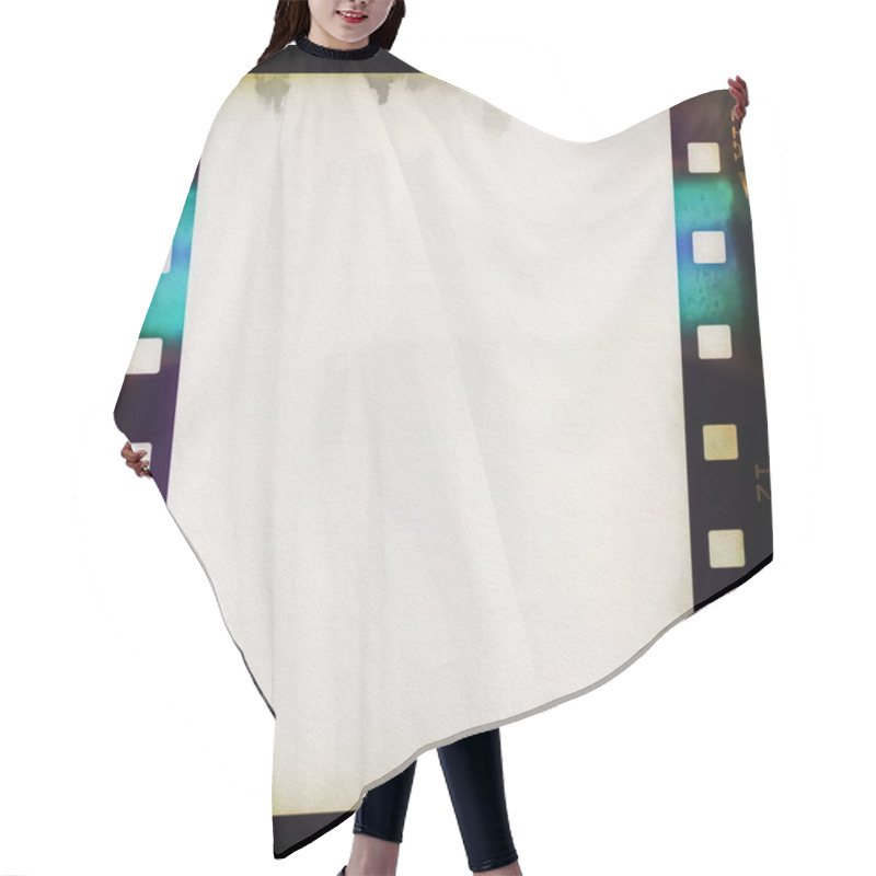 Personality  Old Blank Film Strip Frame Background Hair Cutting Cape