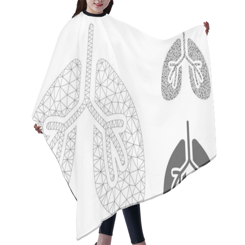 Personality  Lungs Vector Mesh 2D Model And Triangle Mosaic Icon Hair Cutting Cape