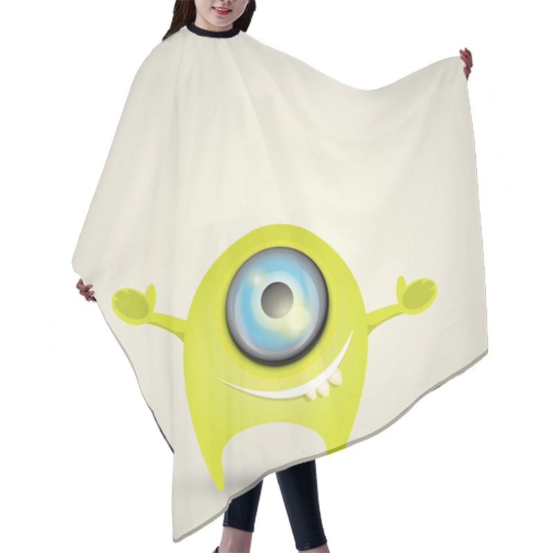 Personality  Green Cartoon Cute Monster Hair Cutting Cape