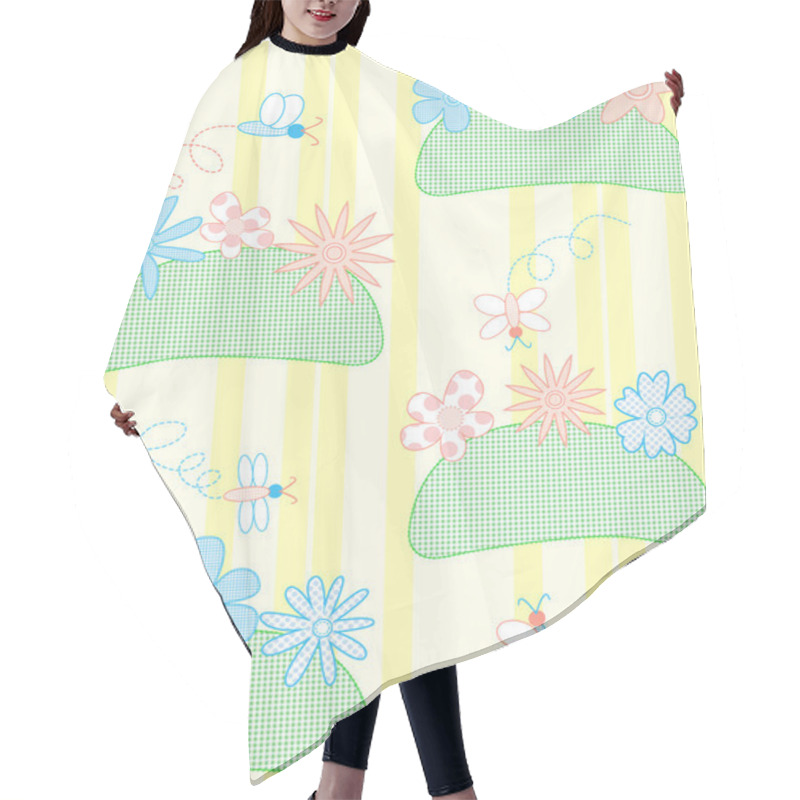 Personality  Seamless Pattern In Patchwork Style Hair Cutting Cape