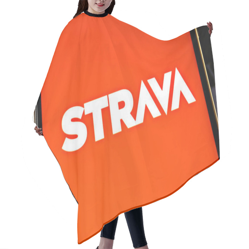 Personality  Editorial Photo On Strava Theme.  Illustrative Photo For News About Strava - An Internet Service For Tracking Human Exercise Hair Cutting Cape