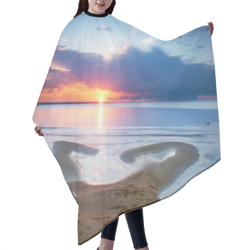 Personality  Romantic Sunset At The Beach Hair Cutting Cape