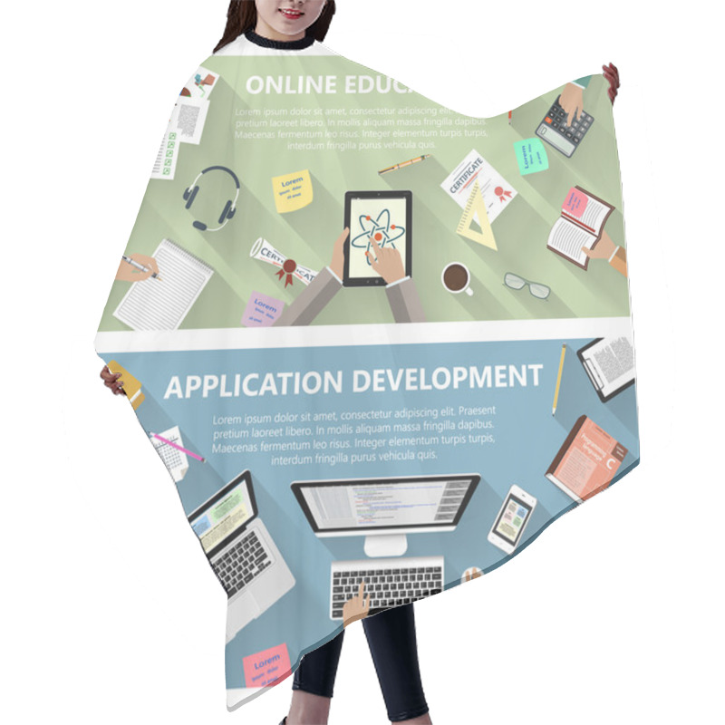 Personality  Online Education And App Development Concept Hair Cutting Cape