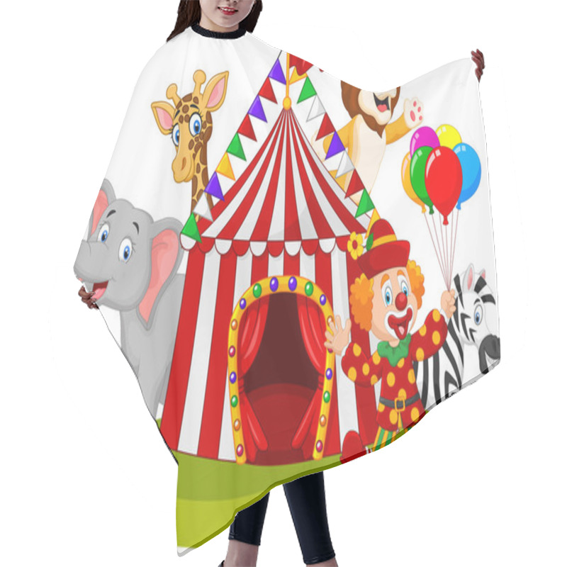 Personality  Cartoon Happy Animal Circus And Clown Hair Cutting Cape