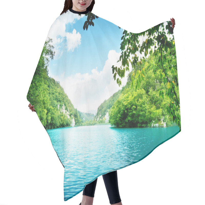 Personality  Lake In Deep Forest Hair Cutting Cape