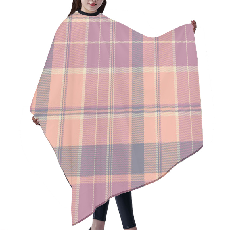 Personality  Elegant Pastel Plaid Pattern In Soft Peach, Mauve, And Grey Tones.  Perfect For Textile Design, Fashion, Home Decor, And Website Backgrounds.  Subtle Texture Adds Visual Interest. Hair Cutting Cape