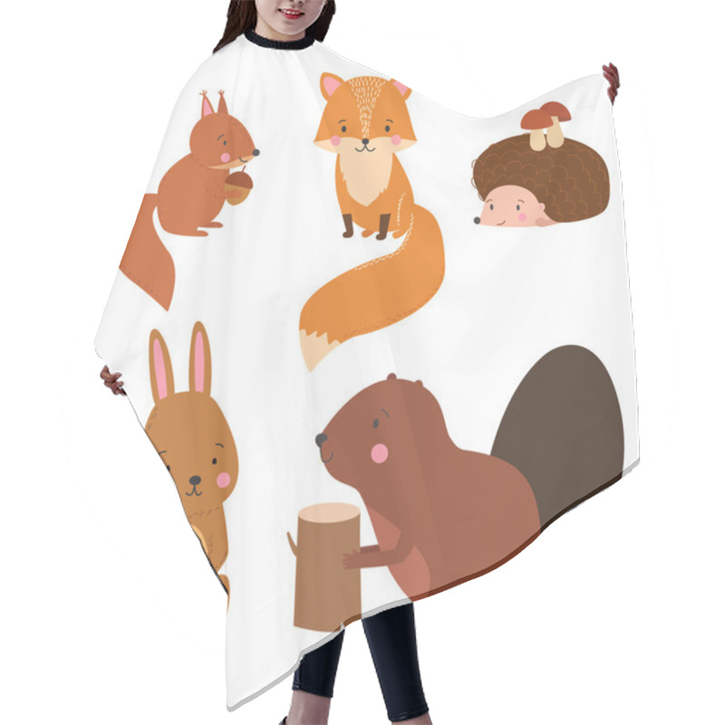 Personality  Set Of Illustration Animals Hair Cutting Cape