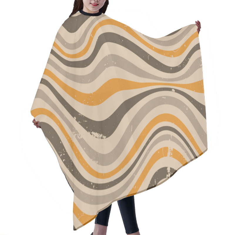 Personality  Groovy Hippie 70s Backgrounds With Waves Swirl Twirl Pattern Hair Cutting Cape