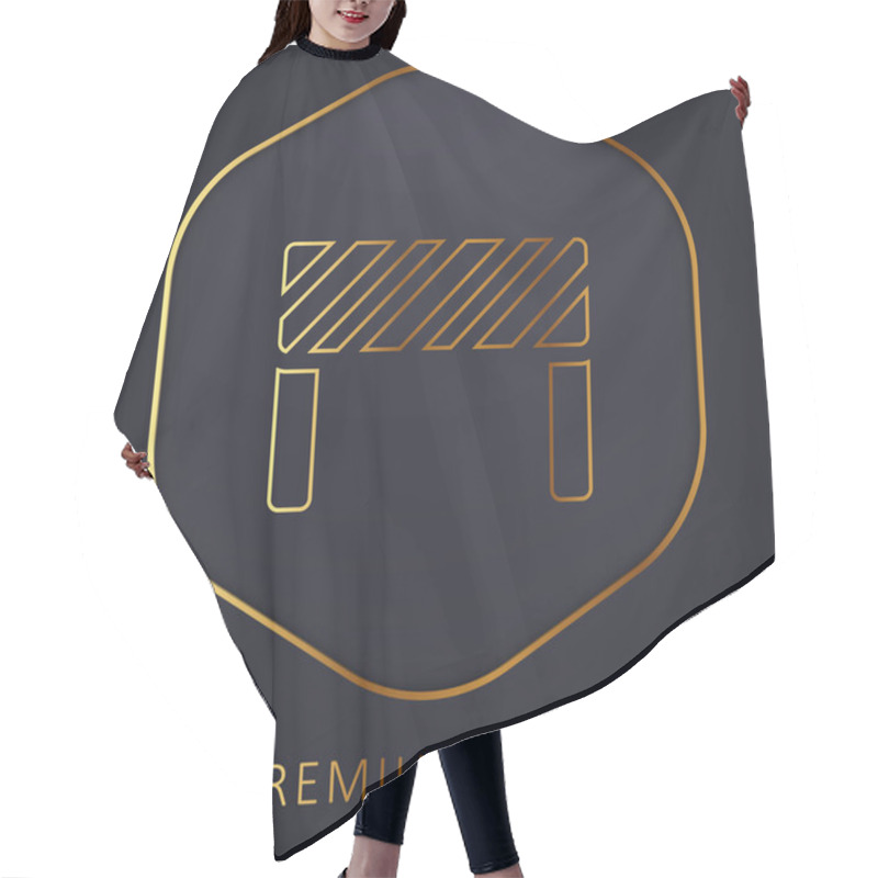 Personality  Barrier Golden Line Premium Logo Or Icon Hair Cutting Cape