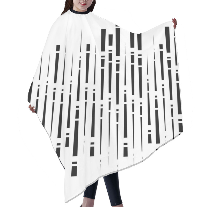 Personality  Random Segmented Lines Pattern. Dynamic Dashed, Irregular Stripe Hair Cutting Cape