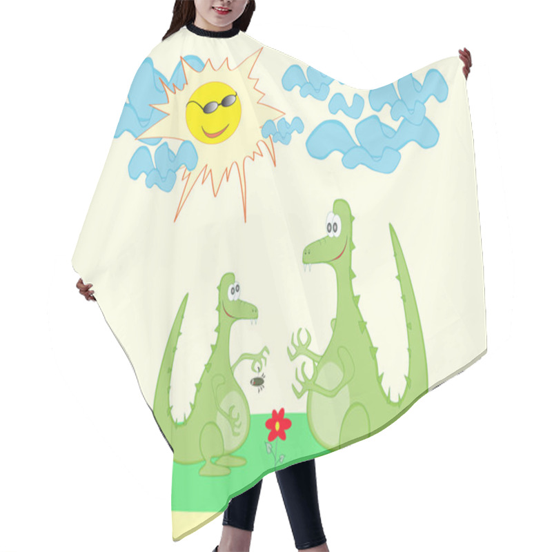 Personality  Dragon And Child Of Dragon On Nature Hair Cutting Cape