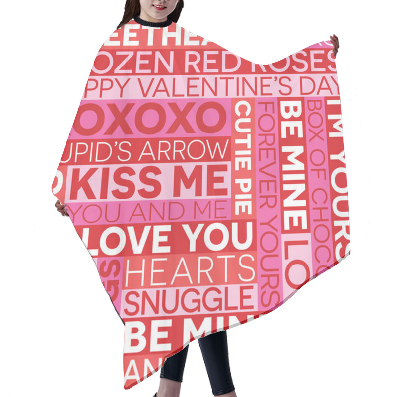 Personality  Seamless Valentines Day Word Pattern Hair Cutting Cape