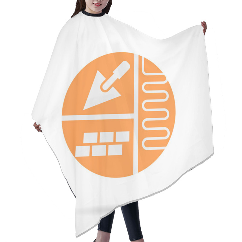 Personality  Floor Improvement Orange Round Vector Icon Hair Cutting Cape