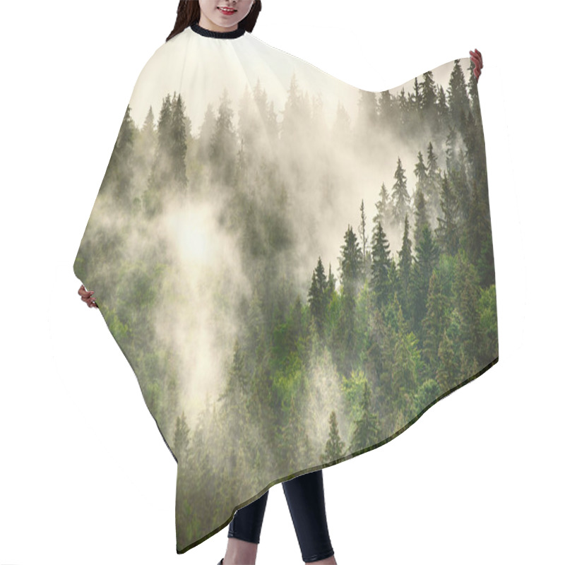 Personality  Misty Mountain Landscape Hair Cutting Cape