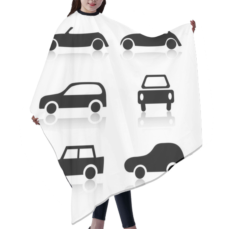 Personality  Set Of 6 Car Icons Hair Cutting Cape