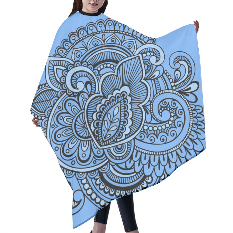 Personality  Henna Abstract Ornate Tattoo Doodle Vector Hair Cutting Cape