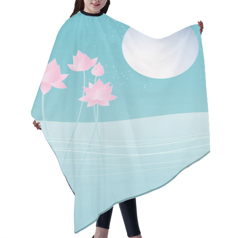 Personality  Lotus Flower And Moon Hair Cutting Cape