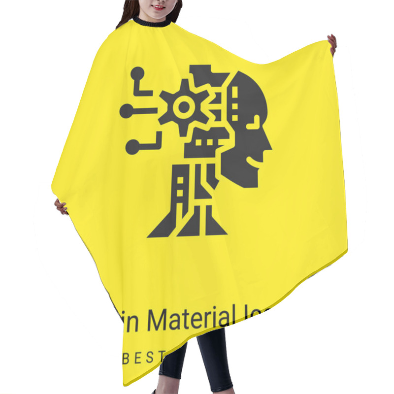 Personality  AI Minimal Bright Yellow Material Icon Hair Cutting Cape