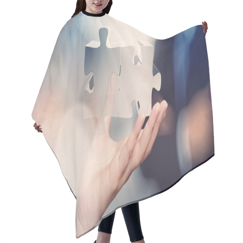 Personality  Businessman Hand Showing Partnership Sign As Concept  Hair Cutting Cape