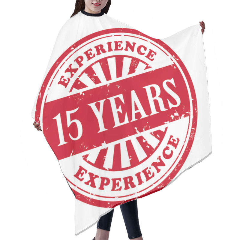 Personality  15 Years Experience Grunge Rubber Stamp  Hair Cutting Cape