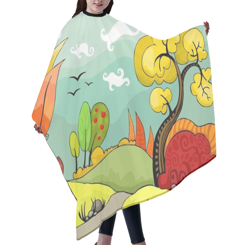 Personality  Autumn Landscape Hair Cutting Cape