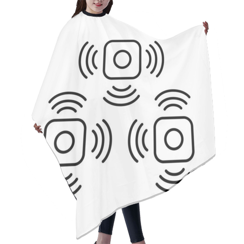 Personality  Sensors Line Vector Icon.  Hair Cutting Cape