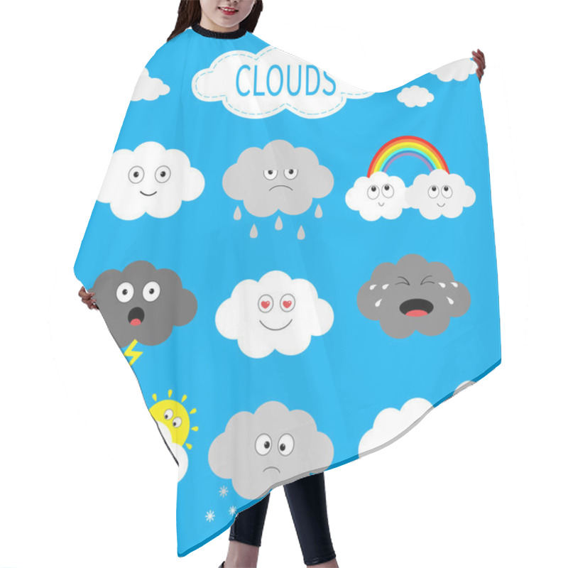 Personality  Cloud Emoji Icon Set   Hair Cutting Cape