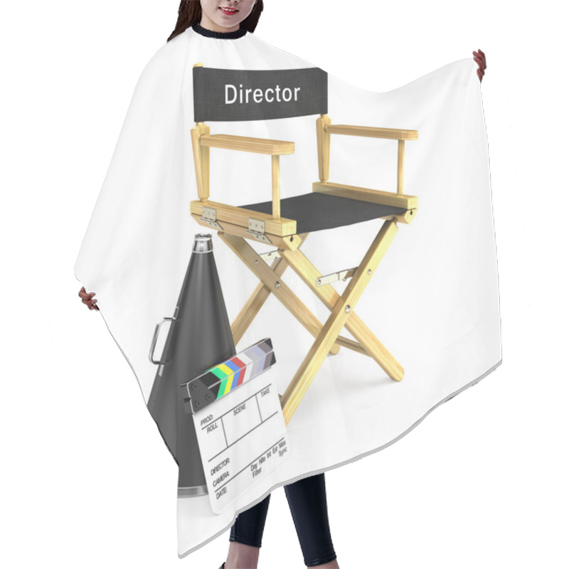 Personality  Director Chair, Megaphone And Clapper Board Hair Cutting Cape