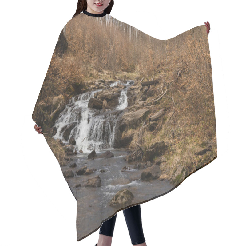 Personality  Stones In Mountain Creek Near Forest In Autumn  Hair Cutting Cape