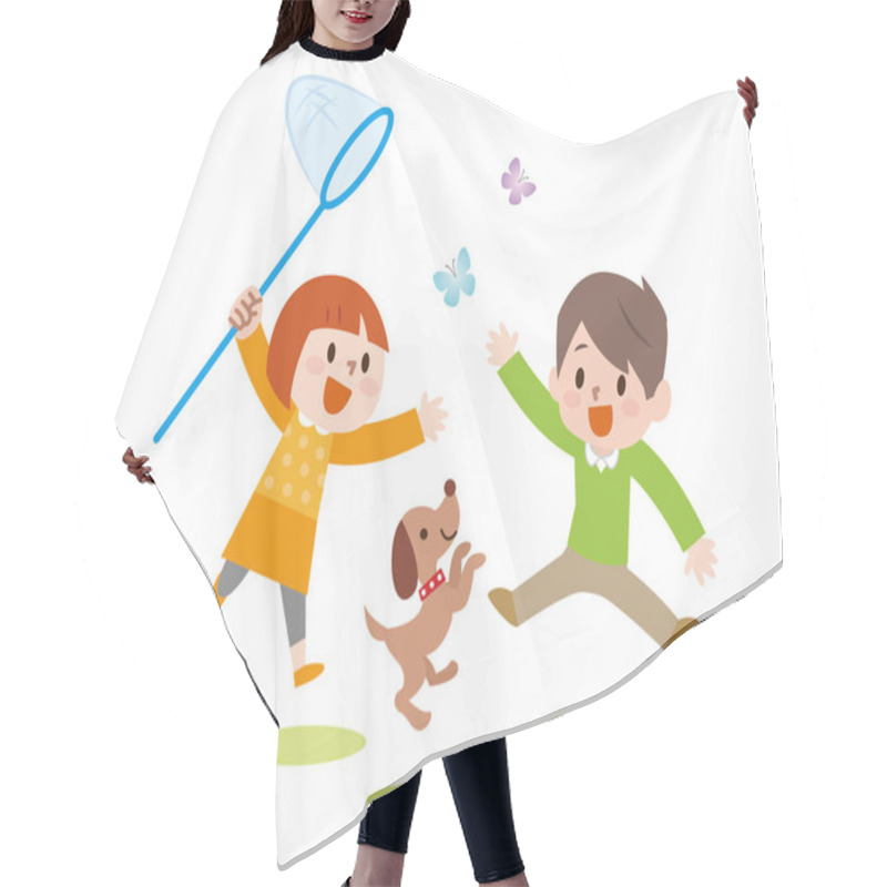 Personality  Children Catching Butterflies Hair Cutting Cape