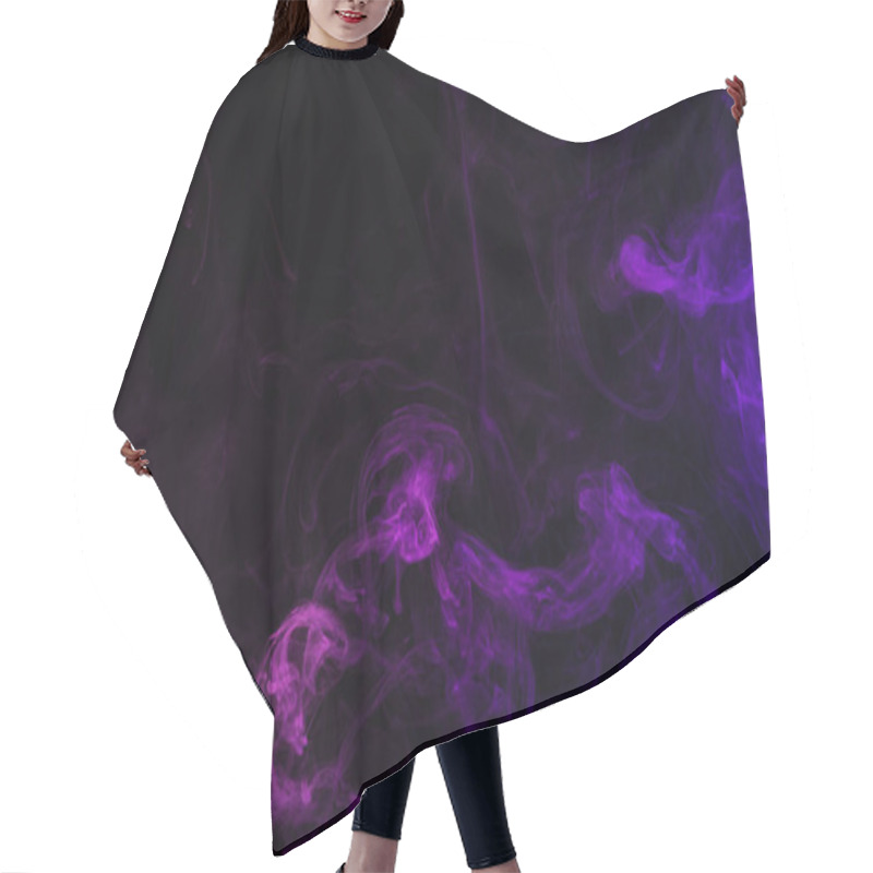 Personality  Purple Smoky Curves On Black Background Hair Cutting Cape