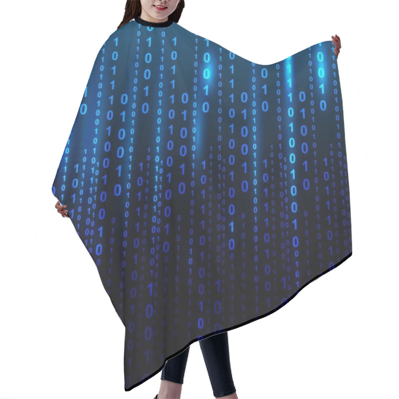 Personality  Binary Code. Digital Illustration. Hair Cutting Cape