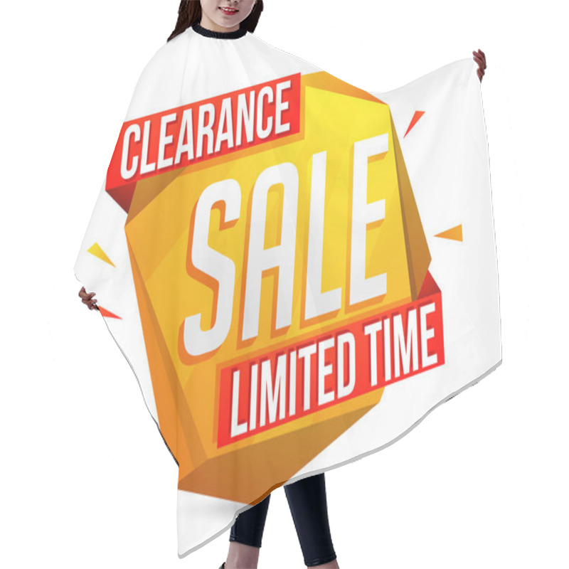 Personality  Web Banner, Or Sale Poster Design With Clearance Sale For Limite Hair Cutting Cape