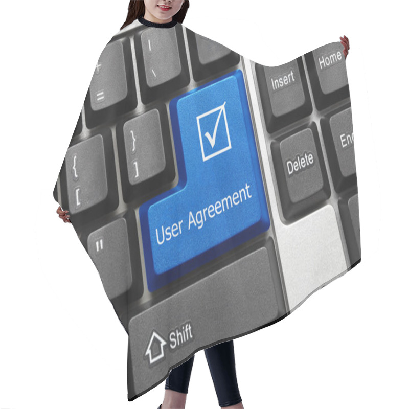 Personality  Conceptual Keyboard - User Agreement (blue Key) Hair Cutting Cape