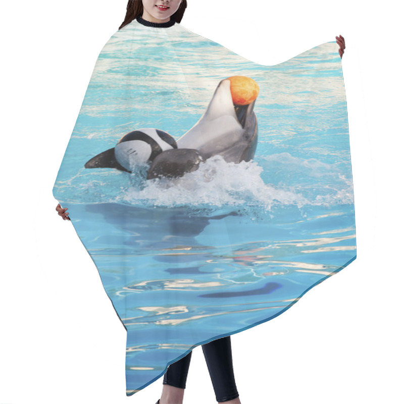 Personality  Dolphine Dolphin Playing Happily Hair Cutting Cape