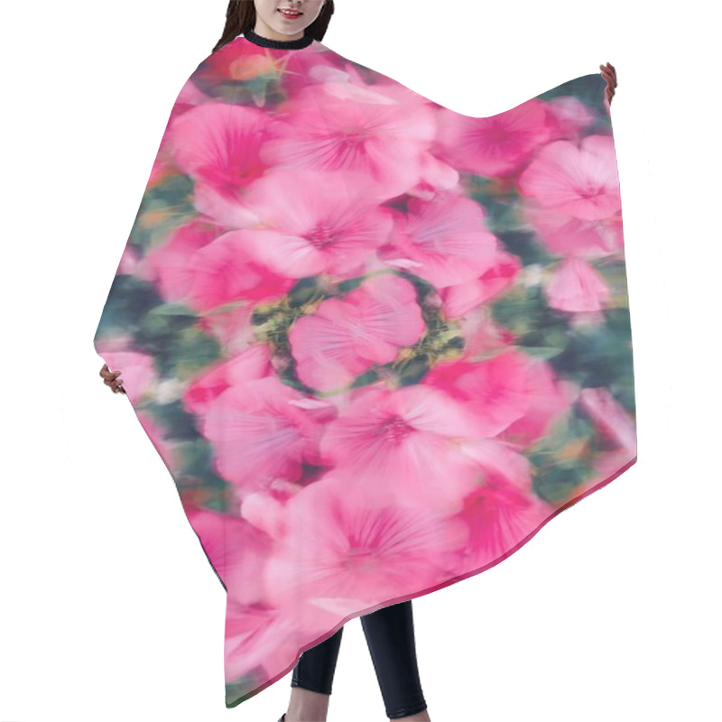 Personality  A Vibrant Display Of Pink Flowers Creating A Dreamy Floral Pattern. Hair Cutting Cape