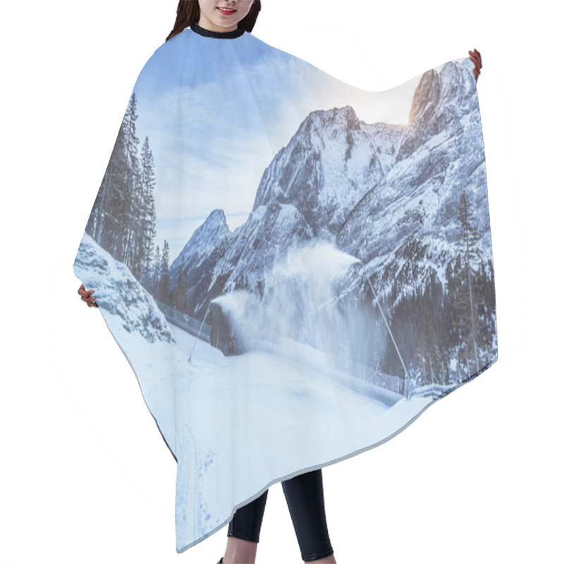 Personality  Mountain Winter With Snow Cannons Hair Cutting Cape