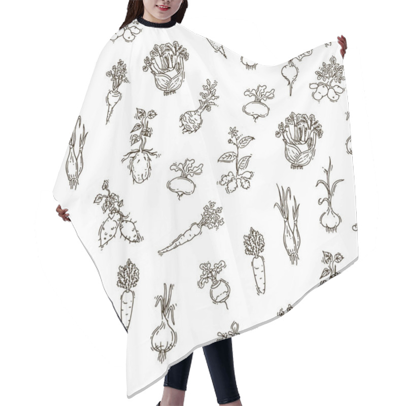 Personality  Seamless Pattern - Root Vegetables Hair Cutting Cape