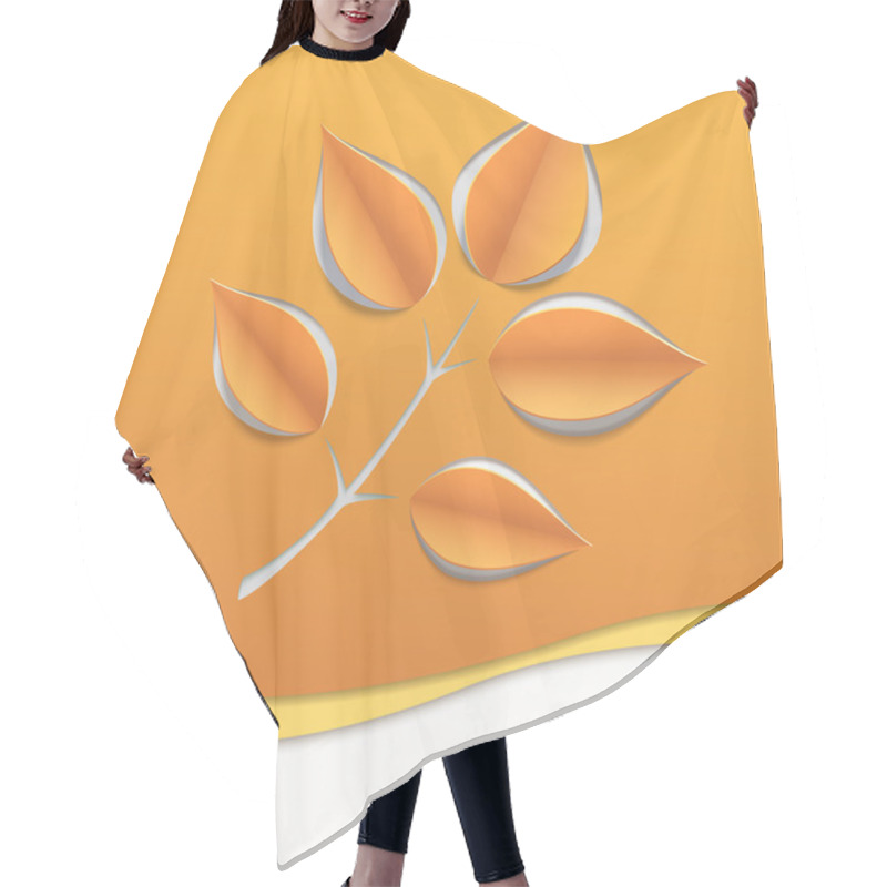 Personality  Orange Background With Paper Tree Branch. Happy Autumn. Hair Cutting Cape